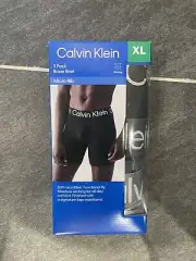 Calvin Klein Mens 3 Pack Micro Rib Boxer Brief Black/Dark Grey/Light Grey XL