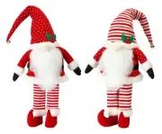 Melrose Plush Standing Holiday Elf Gnome Decor (Set of 2)