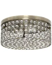Lalia Home 12in Classix Glam 2-Light Decorative Round Flush Mount Ceiling Light Fixture
