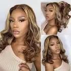 4/27 Highlight Lace Front Wigs Human Hair Ombre 5x5 Pre Cut Lace Frontal Wig ...