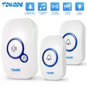 TOWODE Wireless Doorbell Chime Plugin Receiver Adjustable Volume Door Bell Ring
