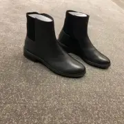 $575+ Tax Stuart Weitzman Black Leather Tammi Short Boots Size 7 NEW