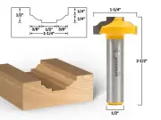 Ogee CNC Cabinet Door Rail & Stile Router Bit - 1/2" Shank - Yonico 13083