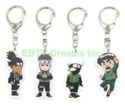 Set of 4 Naruto Anime Acrylic Keychain Kakashi, Guy, Iruka, Yamato