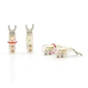 4x Pure Copper Gold Plated HiFi Audio Speaker Cord Spade Terminal Connector Plug