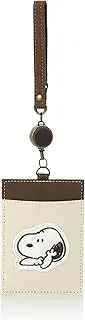 Snoopy snoopy0091 Pass Case, Commuter Holder, Card Case, Reel Included, Canvas, Canvas, Commuting to Work or School, Women's, Men's, Adults, Students, Children, Cute, Character, Snoopy (SPIK-145), One