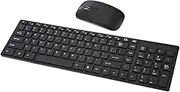 Wireless Keyboard Mouse Set 2.4g Ultra-Thin Keyboard Low Profile Portable for Home/Office