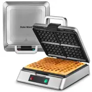 Waffle Maker, Belgian 4 Slice square stainless steel waffle maker, Non-Stick ...