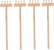 Vaguelly 4pcs Mini Wood Rake Sand Rake Sandbox Rake Sandbox Miniature Rakes Sand Tools Mini Sand Table Rake Mini Rake Crafts Table Mini Rakes Miniature Garden Tools Tabletop Rakes Khaki
