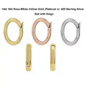 14K 18K Gold Platinum or Silver Pendant Click in Bail Hinge Pearl Bead Enhancer