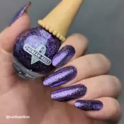 I Scream Nails Superstitious - Metallic Purple Speck Foil Flakies Nail Polish