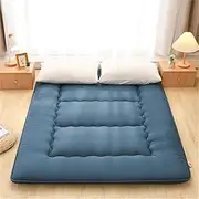Portable Japanese Futon, Foldable Mattress, Roll up Mattress Tatami Mat, Thicken Tatami Mat with Washable Cover, Easy to Store and Portable for Camping (Dark Blue)