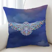 Multi Colored Native Flying Owl Cushion Cover
