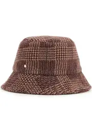 Inverni Prince of Wales Wool-blend Bucket hat - Burgundy 58