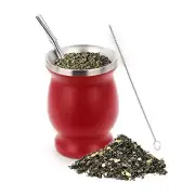 Yerba Mate Cup Gourd Tea Set And Bombilla Red