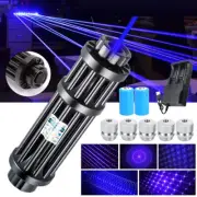 5 Watt Blue Burning Laser Pointer Visible Beam Dot Light& Battery& CH