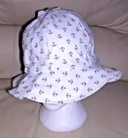 NWT Anchor Bucket Brim Hat Twinklebelle Design Gro-with-me 2-12 Year Large White