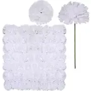 100 Pack Artificial Carnation Flowers Picks Bulk White Carnations Stems Silk