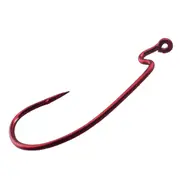 30PCS Red Offset Worm Hook for Bass Fishing Plastic Worm Taxas Rig Fishhook Wholesale Bait Hooks Fishing tackle accessories