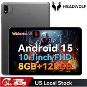 Headwolf Android 15 Tablet 10.1 inch WiFi FHD Display Tablets PC 128GB Octa-Core