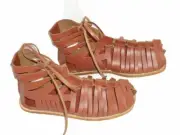 Medieval Roman Gladiator Leather Sandal for Mens Brown Reenactment Party Sandal