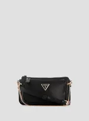 GUESS Women's Black Noelle Double Crossbody Pouch Bag