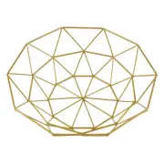 Metal Wire Fruit Basket Fruit Bowl, Round Bread Storage Bowl Stand O5H31965