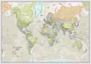 World Map Classic Style - Front Sheet Lamination - Cartographic Detail (A0 33...
