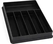 Silicone Rubber Non-Slip, Non-Toxic, Black Silverware and Cutlery Organizer for Kitchen Drawer 12x16