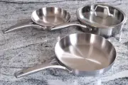 Calphalon Premier 4-Piece Triply Stainless Steel Cookware Set, Frying Pan, Sauté