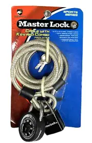 Master Lock Bike 6' Security Cable w/ Key & Combination Padlocks