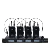 U-84 UHF Wireless Headset Microphone System Cordless System + 4 Black Head Mics