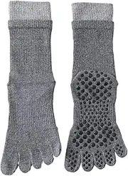 [svlftecon] Women Yoga Pilates Socks with Grips Non Slip Full Toe Cotton Polyester Spandex for All Seasons Crew Socks Series 11