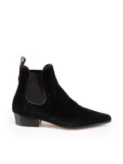 Black Corduroy Chelsea Boots