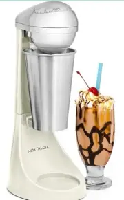 Nostalgia Two-Speed Electric Milkshake Maker and Drink Mixer, Includes 16-Ounce