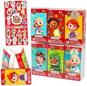 Cocomelon Pocket Size Facial Tissue Set - 12 Packs of 10 Sheets (120 Tissues) Plus Stickers | Cocomelon Disposal Tissues for Travel, School, Classroom