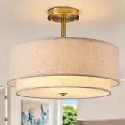 16" Semi Flush Mount Ceiling Light Fixture,Modern Close to Ceiling Light, 3-Ligh