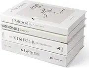 Ediactcyl Decorative Books Set of 4, Fake Book Decoration for Coffee Table Bookshelf Display