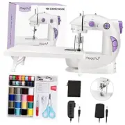 Mini Sewing Machine for Beginner, Dual Speed Portable Machine with White