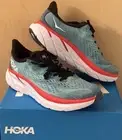 Size 7.5B Women’s Hoka One One Clifton 8 Teal/Red