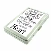 Beautiful Heart Em1 Cigarette Case with Built in Lighter Metal Wallet