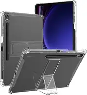 [Miimall] Compatible with Samsung Galaxy Tab S9 Tablet Case with Stand, Clear TPU Shookproof Ultra-Thin Lightweight Anti-Scratch Protective Cover for Galaxy Tab S9 11 Inch -Transparent