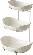 YWJLQH Kitchen Counter Fruit Serving Tray, Layered Display Stand for Desserts and Candy, Argent White 3 Layer