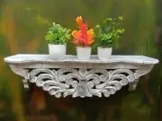 Wood Hand Carved Wall Bracket Wooden Wall Shelf Wooden Hand Carving Wall Shelf