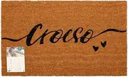 LP Doormats - welsh Croeso coir door mat - nonslip doormat - large Welsh welcome Croeso doormat size 75 x 45cm - indoor door mat - outdoor sheltered use welcome mat - front door mats (Croeso)