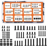 Universal Mounting Kit TV/Monitor Screws, Black/Iron with Screw Set M4/M5/M6/M8, VESA Screws + Accessories. Compatible with Monitor Wall Mounts & TV Feet