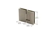 CRL Brushed Nickel 180 Degree Glass-to-Glass Hinge w/ 5 Degree Offset GEN580BN