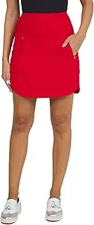 [IBKUL] Athleisure Wear Sun Protective UPF 50+ Icefil Cooling Tech Solid 17 1/2 in Straight Skort - 28000