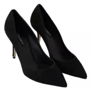 NEW DOLCE & GABBANA Shoes Black Suede Bellucci Pumps Heels s. EU37 / US6.5 $800