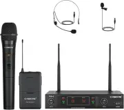 Wireless Microphone System, VHF Wireless Mic Set with Handheld/Bodypack/Headset/
